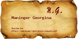 Maninger Georgina névjegykártya